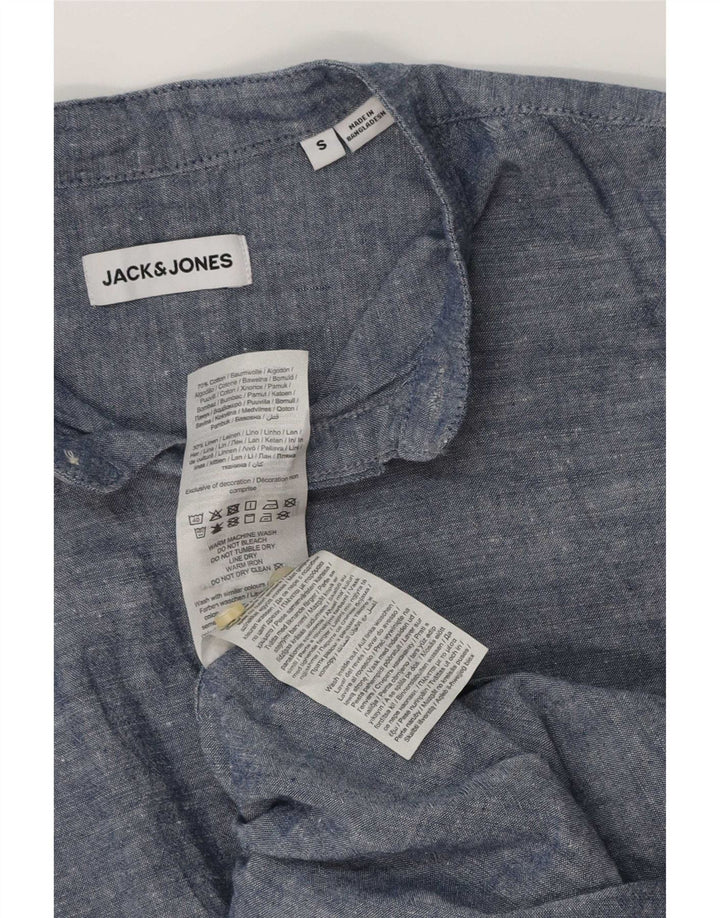 Jack & Jones Herrenhemd, klein, aus blauer Baumwolle