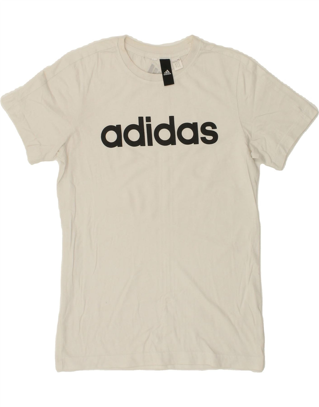 ADIDAS Womens Graphic T-Shirt Top UK 12 Medium White Vintage Adidas and Second-Hand Adidas from Messina Hembry 