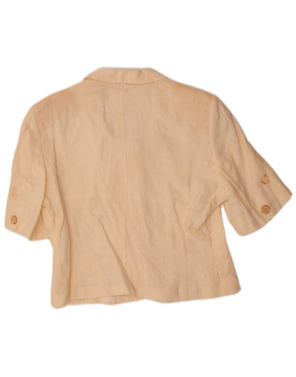 Gianfrediani Damen-Blazer, kurzärmelig, 4 Knöpfe, Gr. 16, Beige