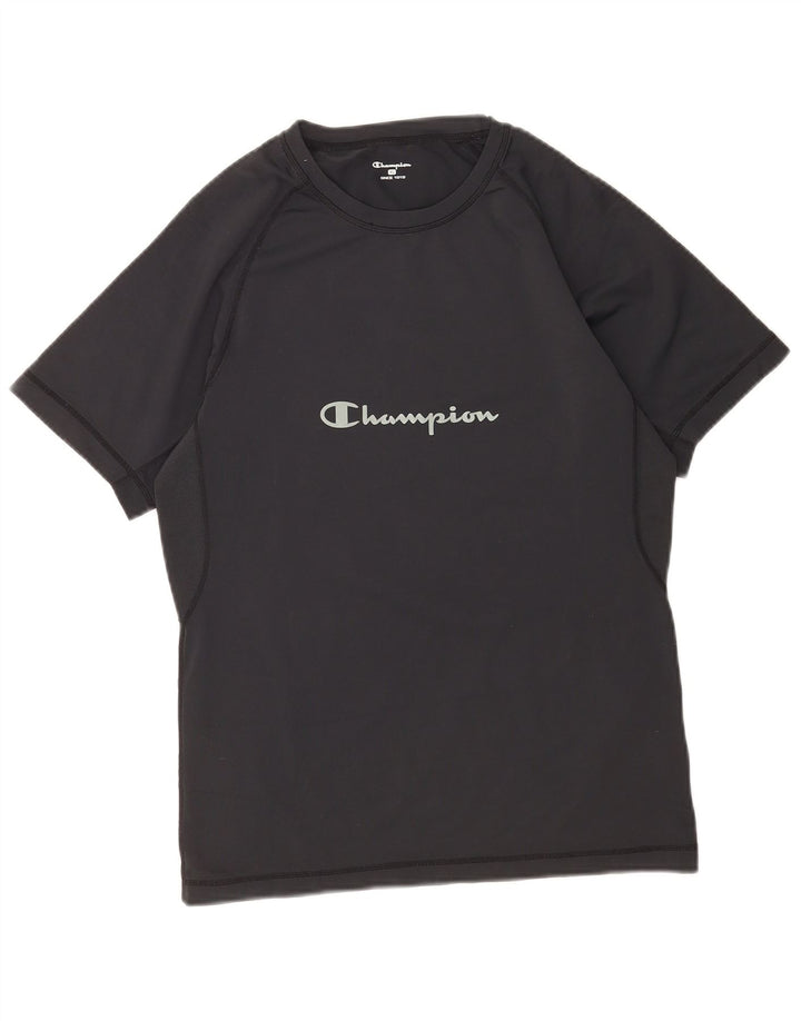Champion Herren Grafik T-Shirt Top XL Schwarz Polyamid