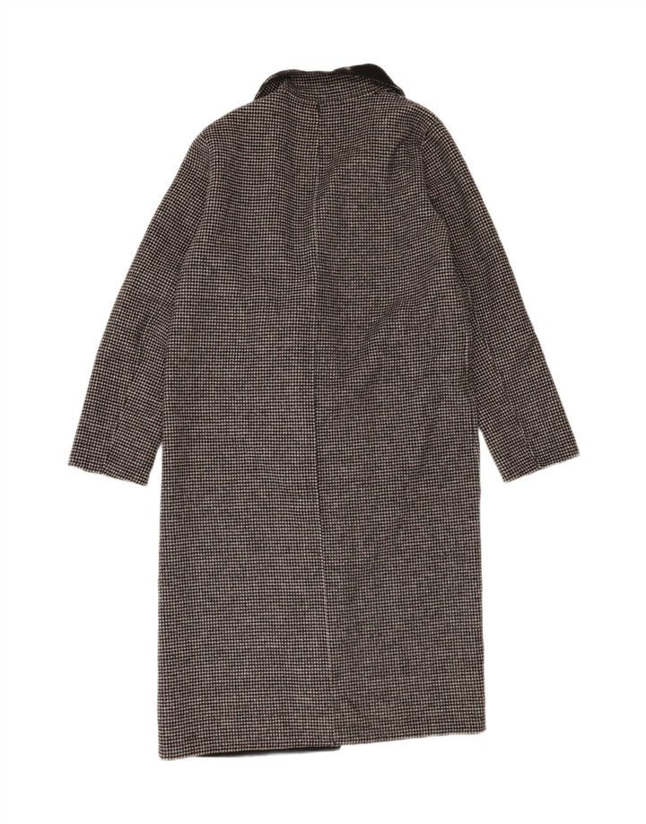 ZARA Womens Overcoat UK 16 Large Black Houndstooth Vintage Zara and Second-Hand Zara from Messina Hembry 