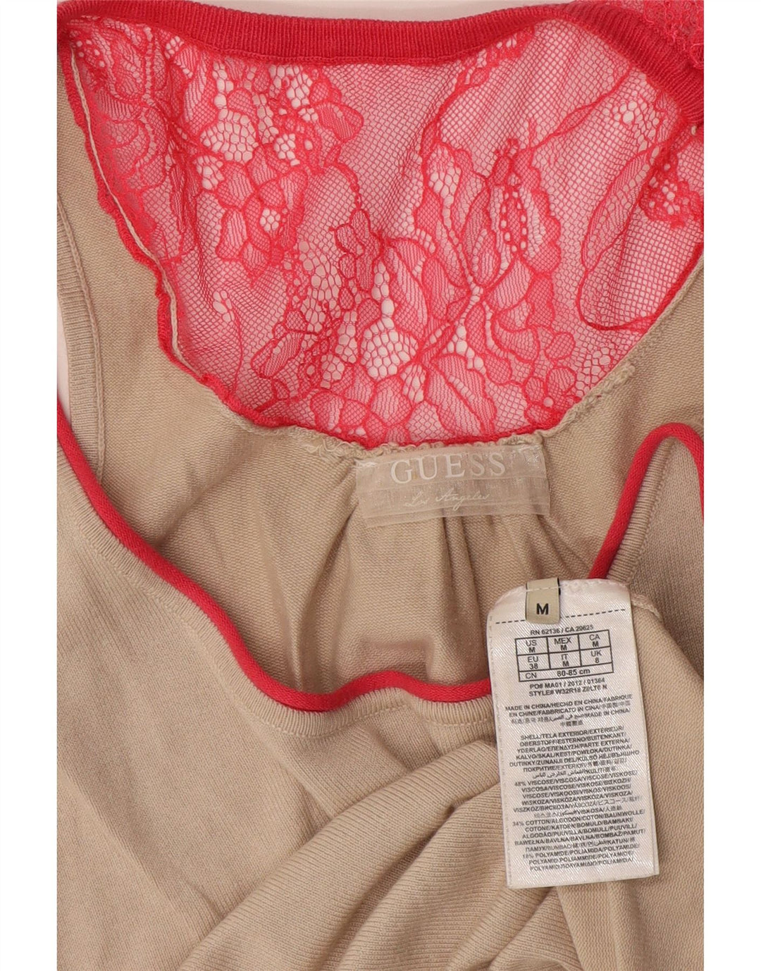 Guess By Marciano Damen Weste Top UK 14 Mittelbeige Viskose