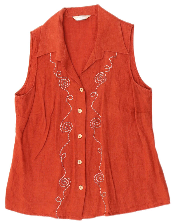 Giulia Galanti Damen ärmellose Hemdbluse UK 14 Medium Orange Floral