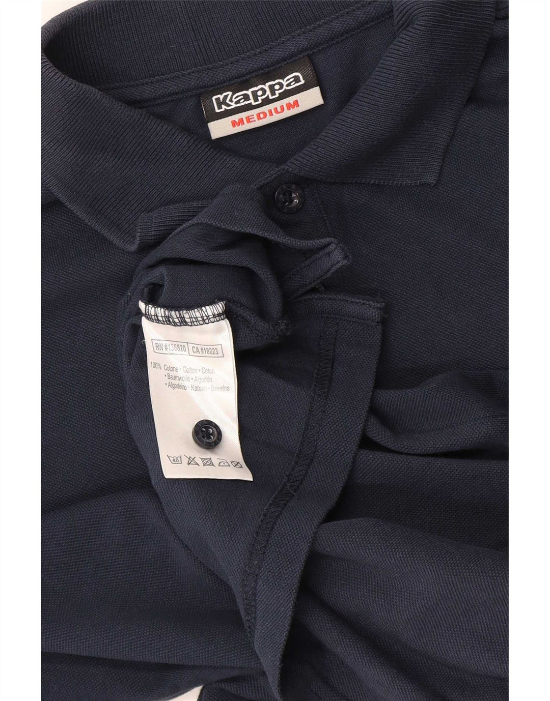 KAPPA Herren-Langarm-Poloshirt, mittelmarineblaue Baumwolle