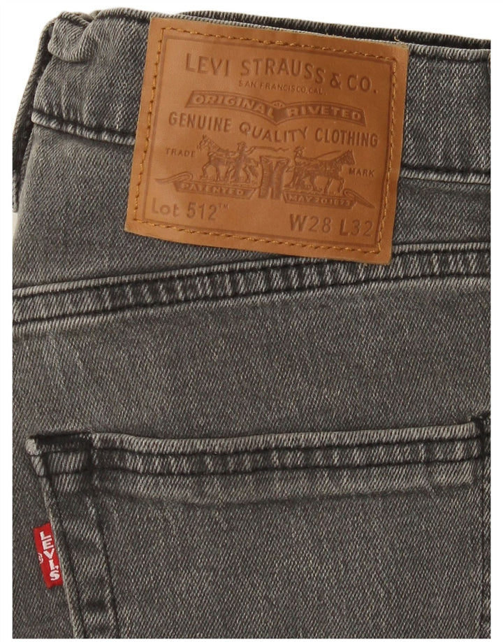 Levi's Herren 512 Slim Tapered Jeans W28 L32 Graue Baumwolle