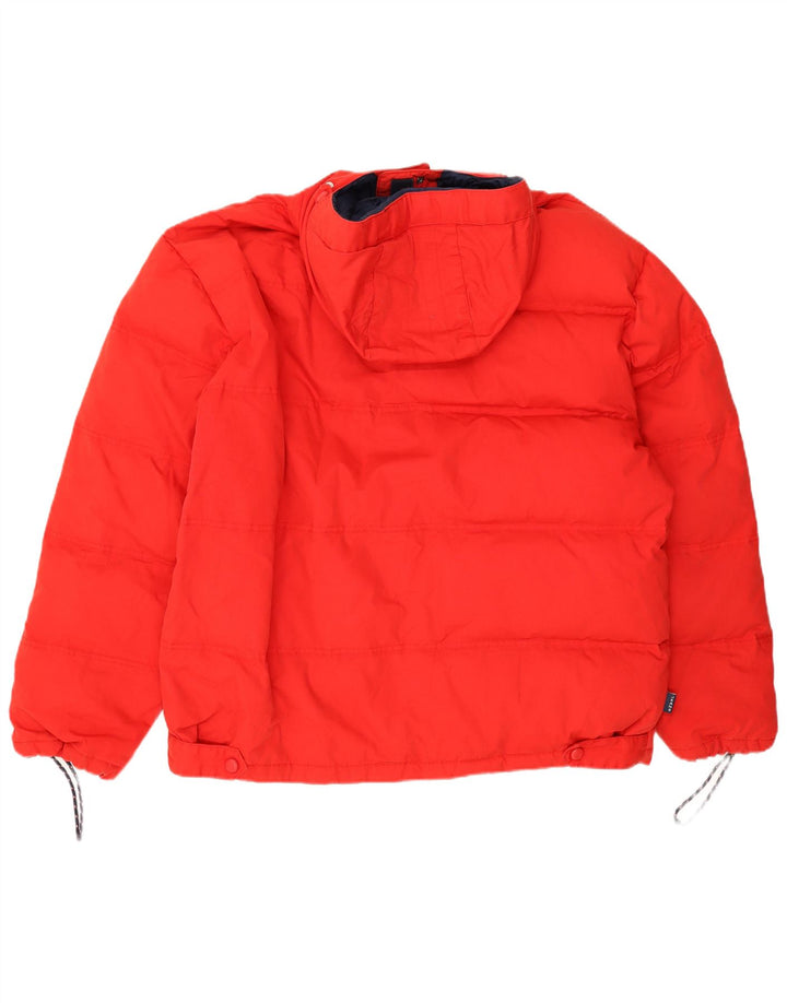Tommy Hilfiger Herren-Jacke mit Kapuze, gepolstert, UK 40, Größe L, Rot, Polyester