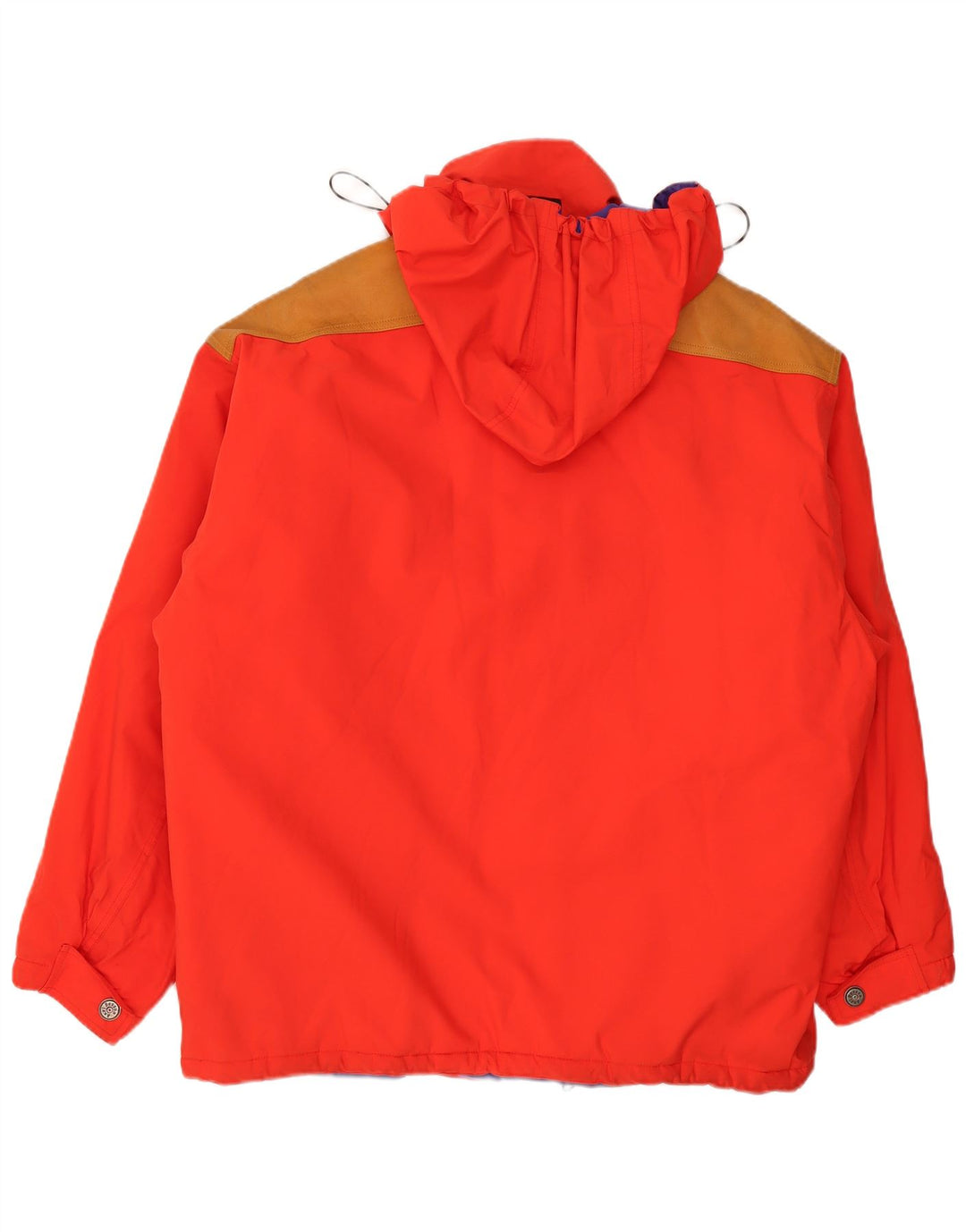 Anzi Besson Herren-Skijacke mit Kapuze, IT 52, großes rotes Farbblock-Polyester