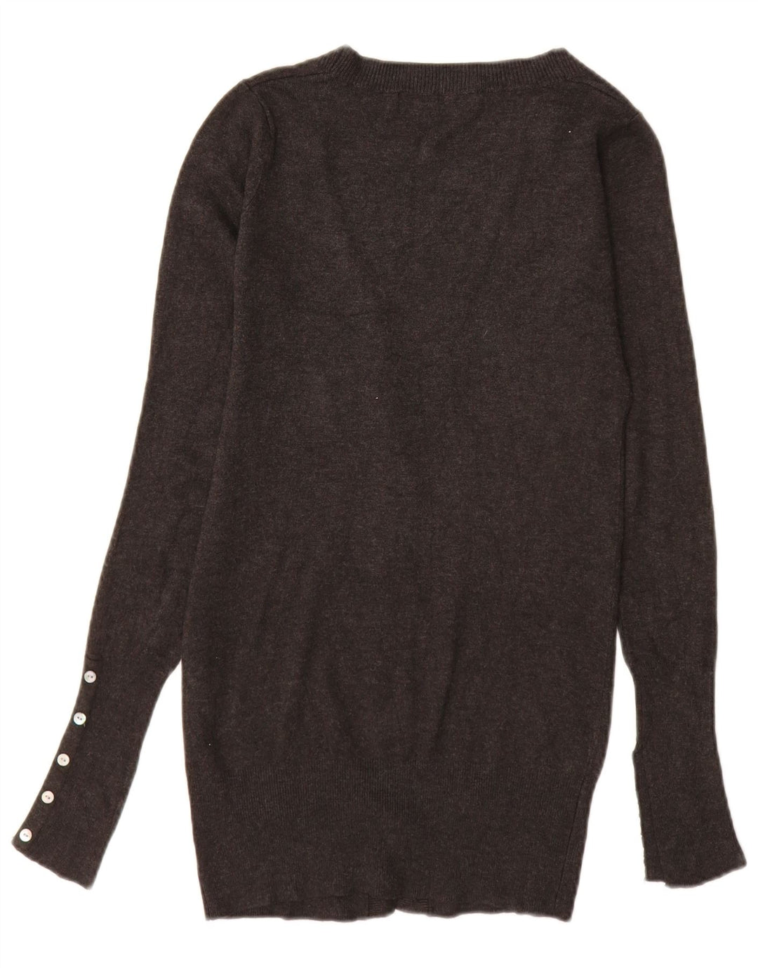 ZARA Damen Longline-Cardigan-Pullover UK 10 Small Grau Rayon