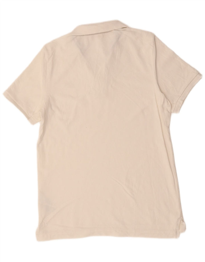 NIKE Mens Polo Shirt Medium White Cotton