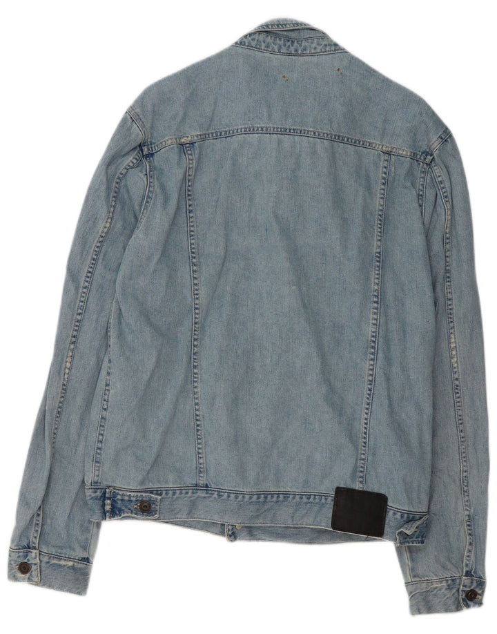 ZARA Herren Jeansjacke UK 42 XL Blaue Baumwolle