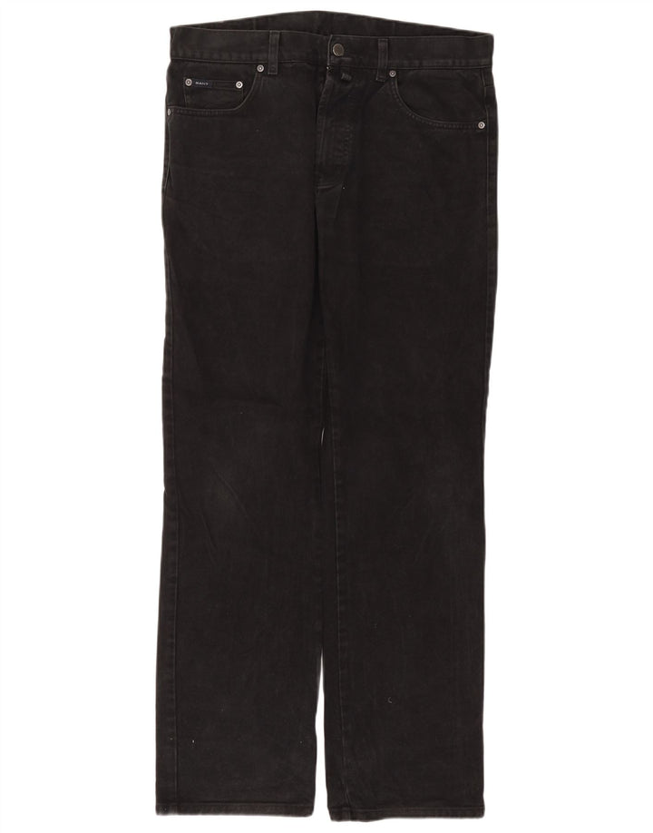 Gant Herren Straight Jeans W34 L32 Graue Baumwolle