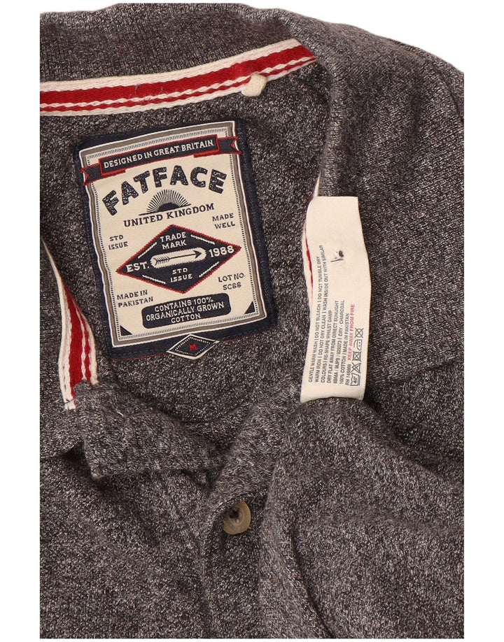 Fat Face Herren-Poloshirt aus mittelgrau gesprenkelter Baumwolle