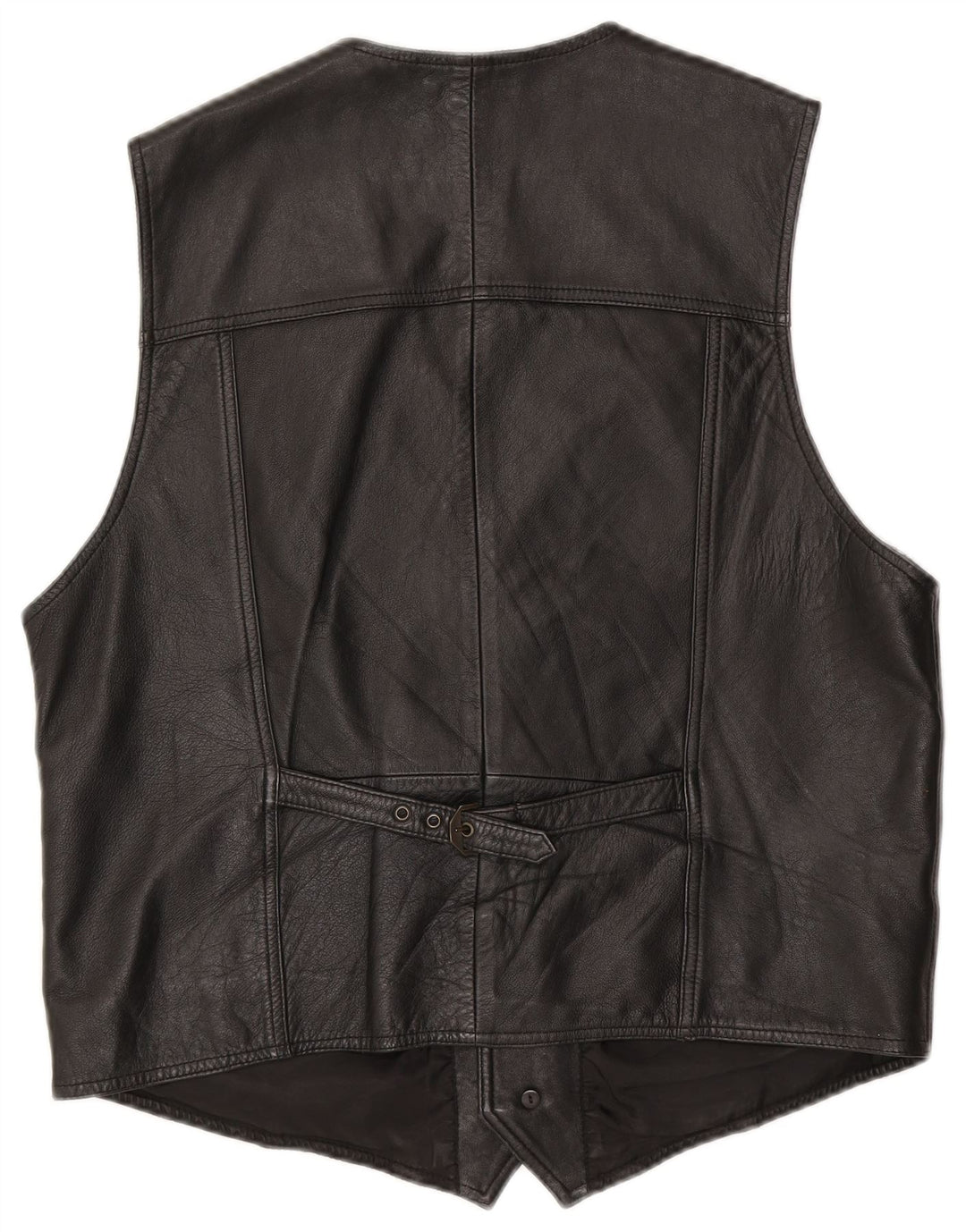 Vintage Herren Lederweste Großes schwarzes Leder