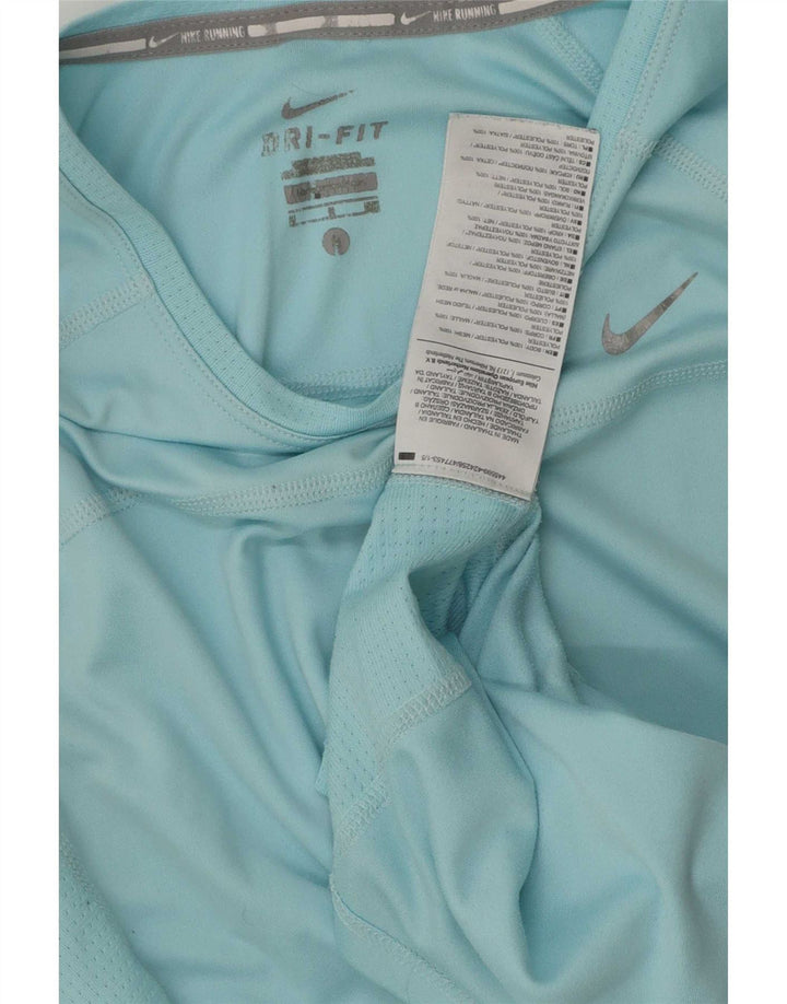 Nike Damen Dri Fit T-Shirt Top UK 10 Small Blau Polyester