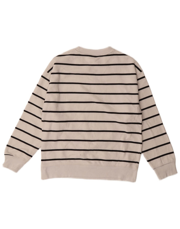 Zara Jungen-Sweatshirt-Pullover, 11–12 Jahre, weiß gestreift, Baumwolle