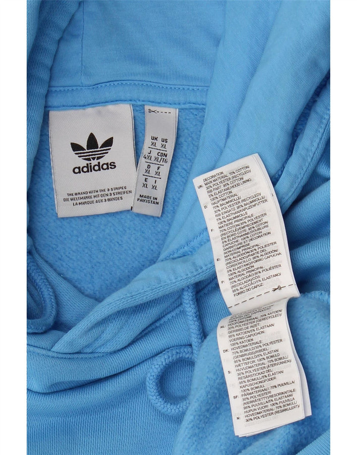 ADIDAS Herren Kapuzenpullover XL Blau Baumwolle