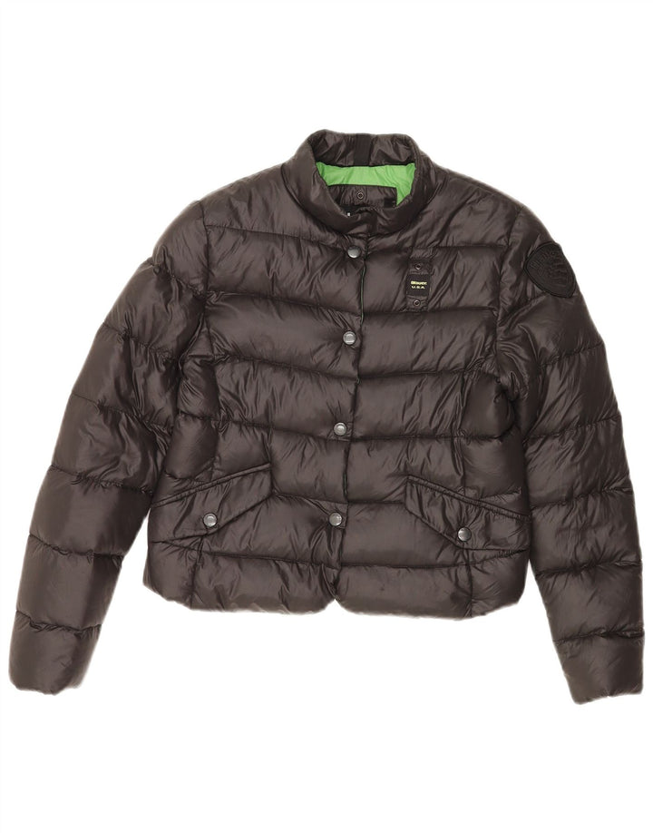 Blauer Crop Wattierte Jacke für Mädchen, 13–14 Jahre, Schwarz