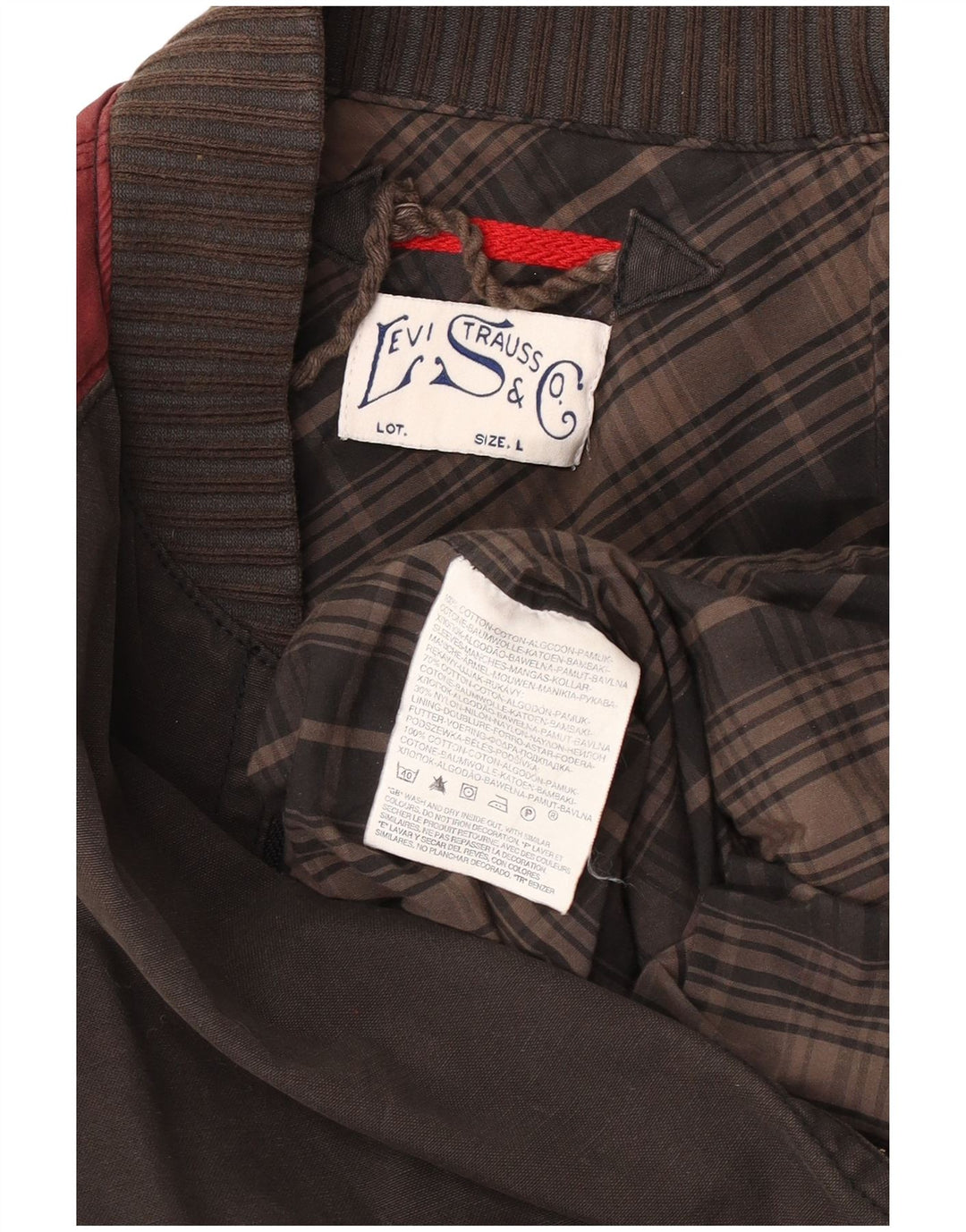 LEVI'S Herren Bomberjacke UK 40 Große braune Colourblock-Baumwolle