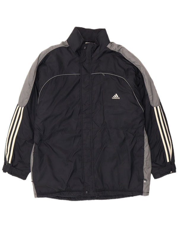 Adidas Herren-Windbreaker-Mantel, UK 44/46, groß, marineblau, Colourblock-Polyamid