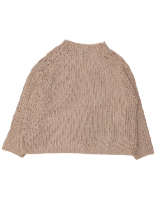 Marks & Spencer Womens Oversized Turtle Neck Jumper Sweater UK 18 XL Beige