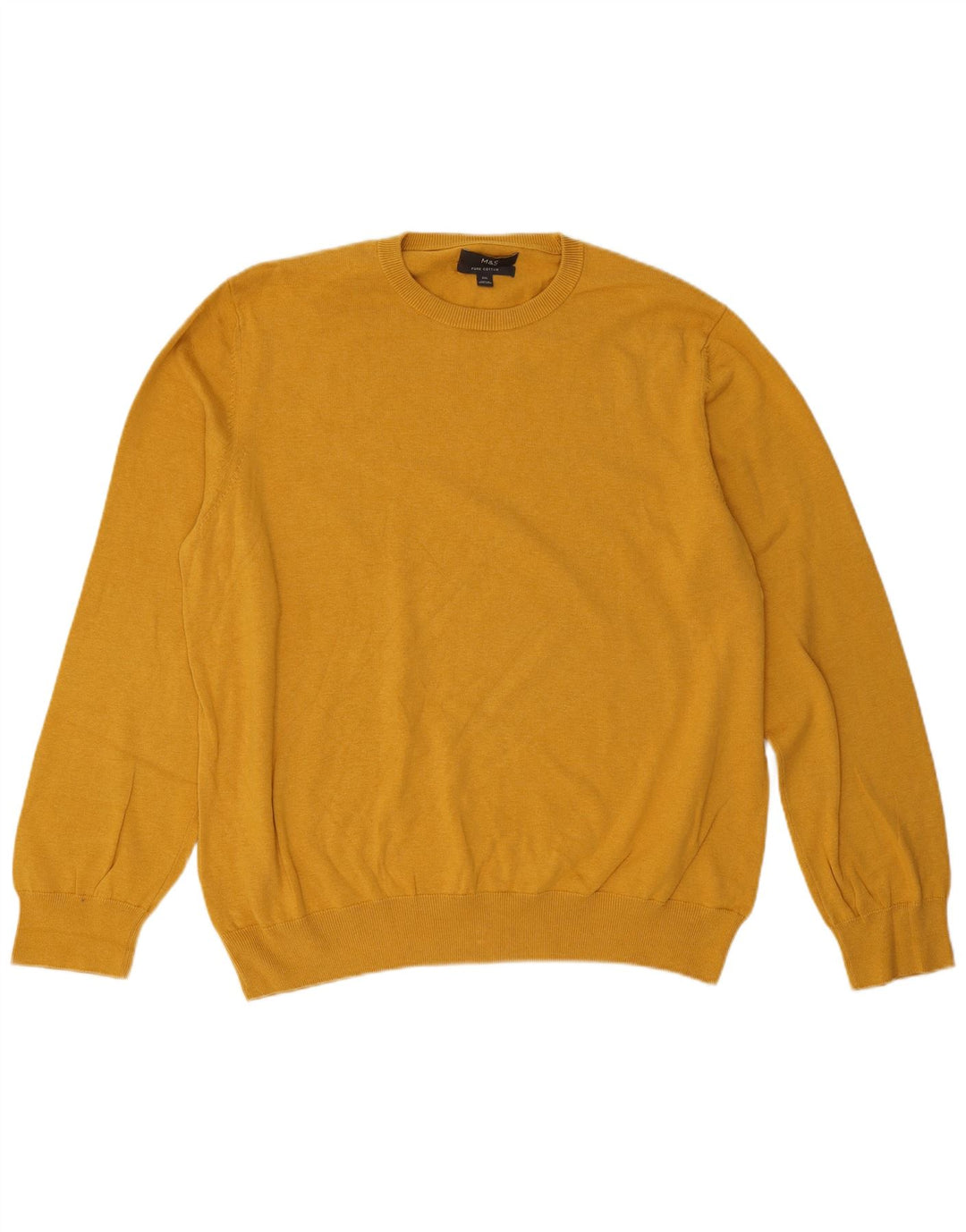 Marks & Spencer Herren-Pullover mit Rundhalsausschnitt, 2XL, Gelb