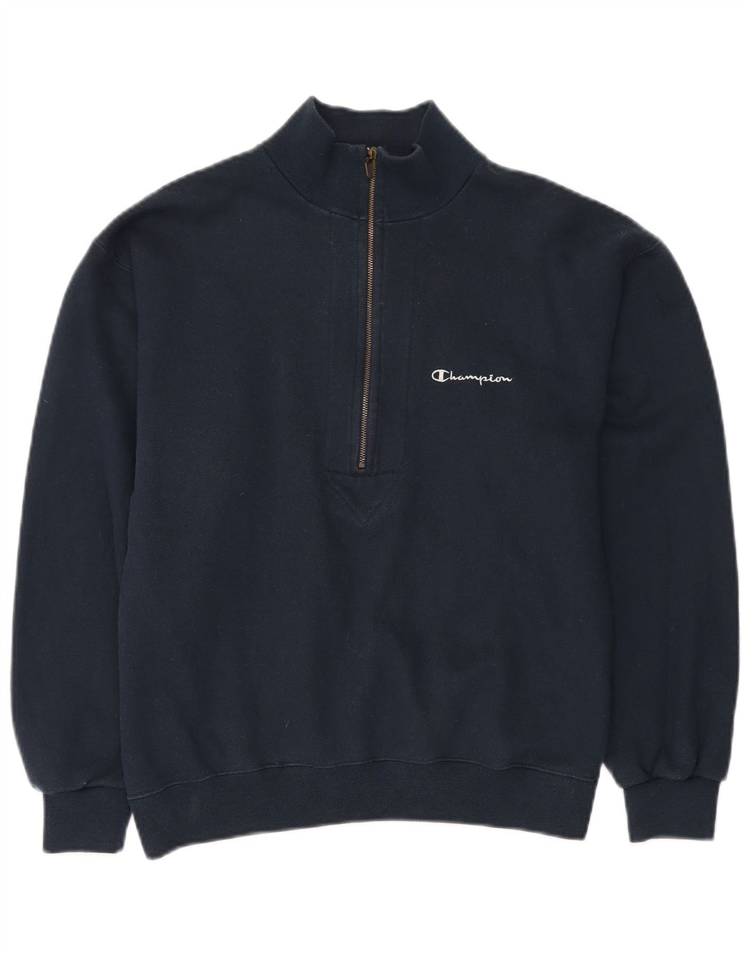 CHAMPION Damen-Sweatshirt in Übergröße mit Reißverschluss am Hals, Gr. 10, Marineblau