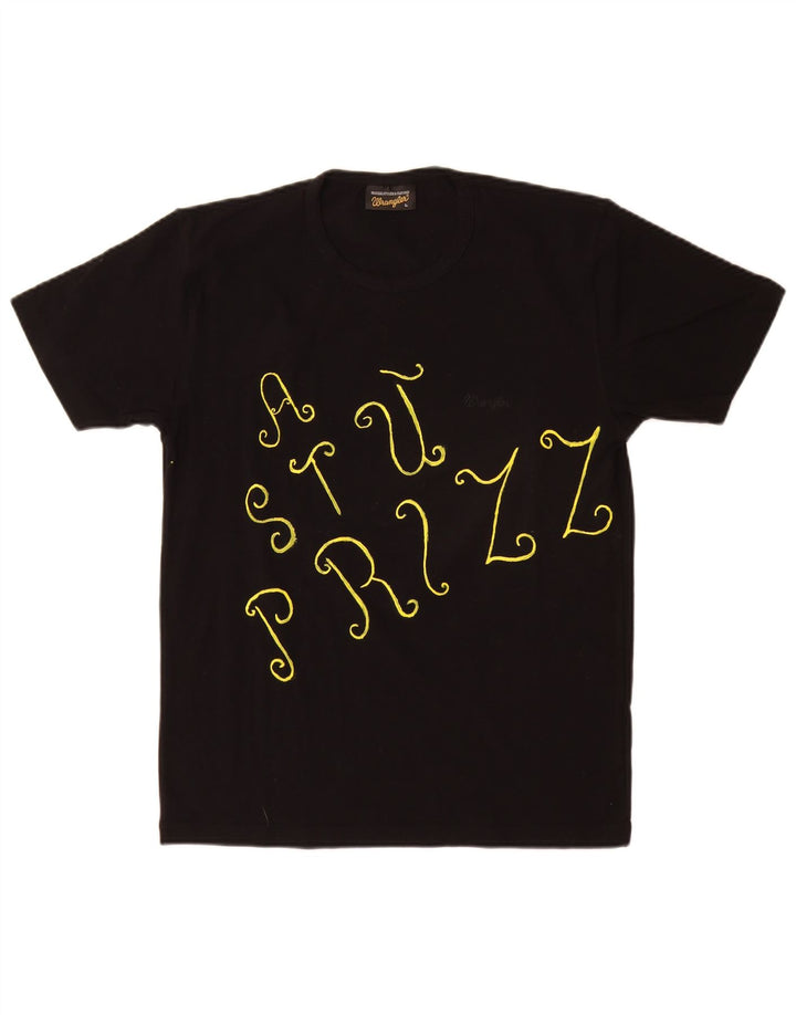 Wrangler Herren-T-Shirt mit Grafik, groß, aus schwarzer Baumwolle