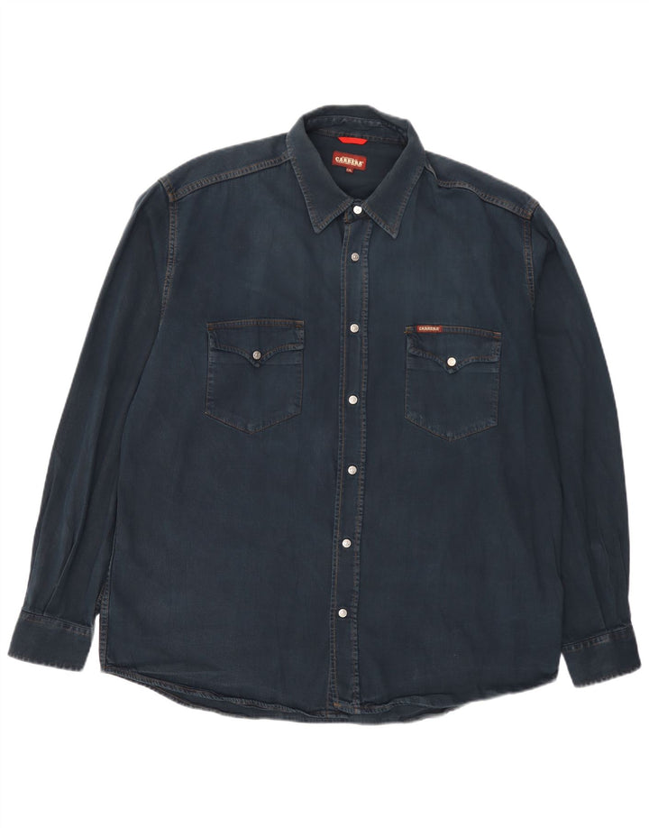 Carrera Herren Jeanshemd 2XL Marineblau Baumwolle