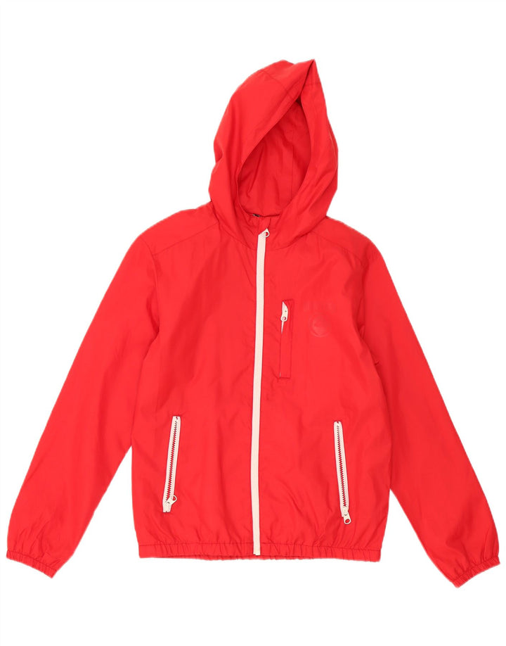 Quiksilver Jungen-Regenjacke mit Kapuze, 11–12 Jahre, mittelrotes Polyester