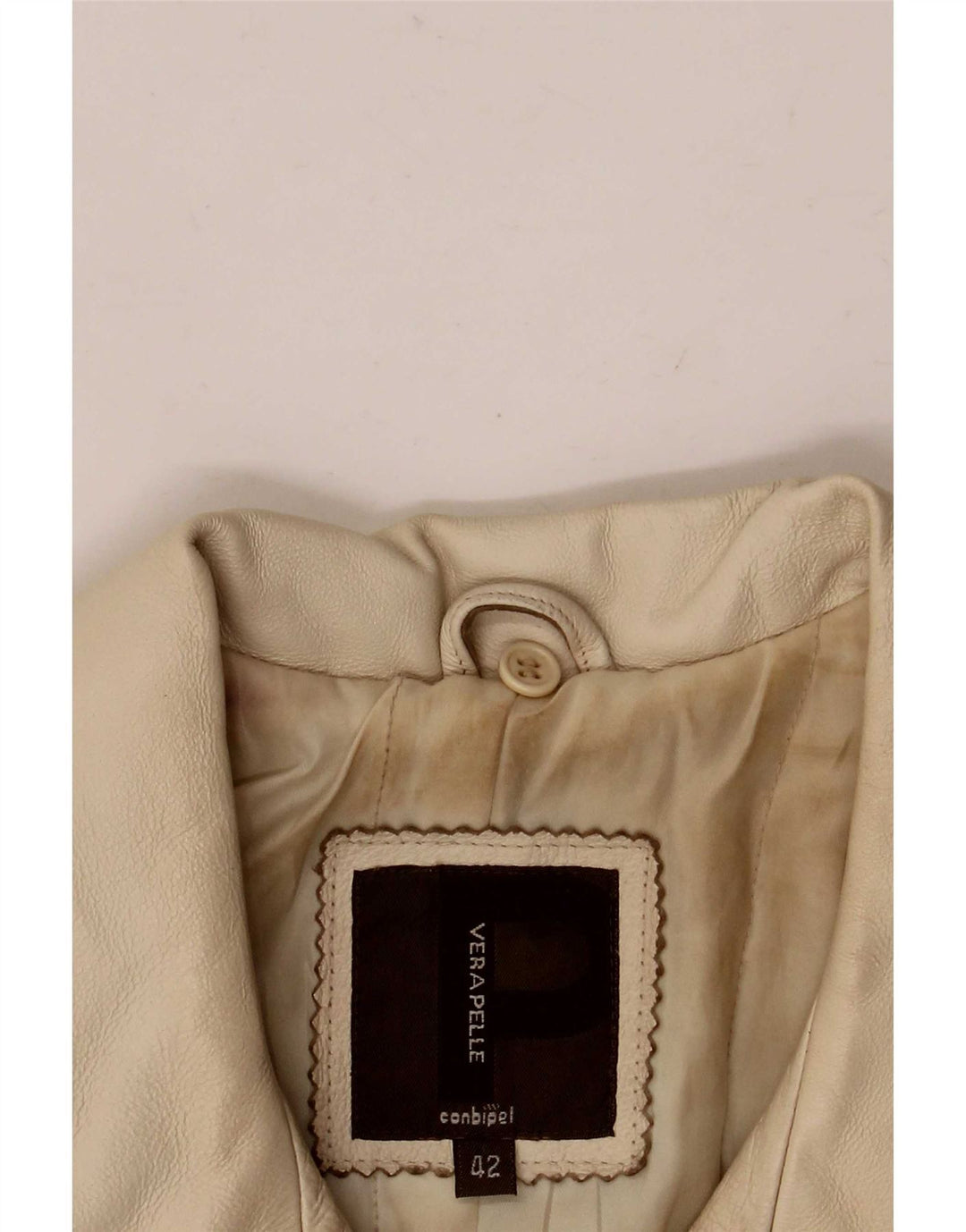 Conbipel Damen Lederjacke IT 42 Medium Beige