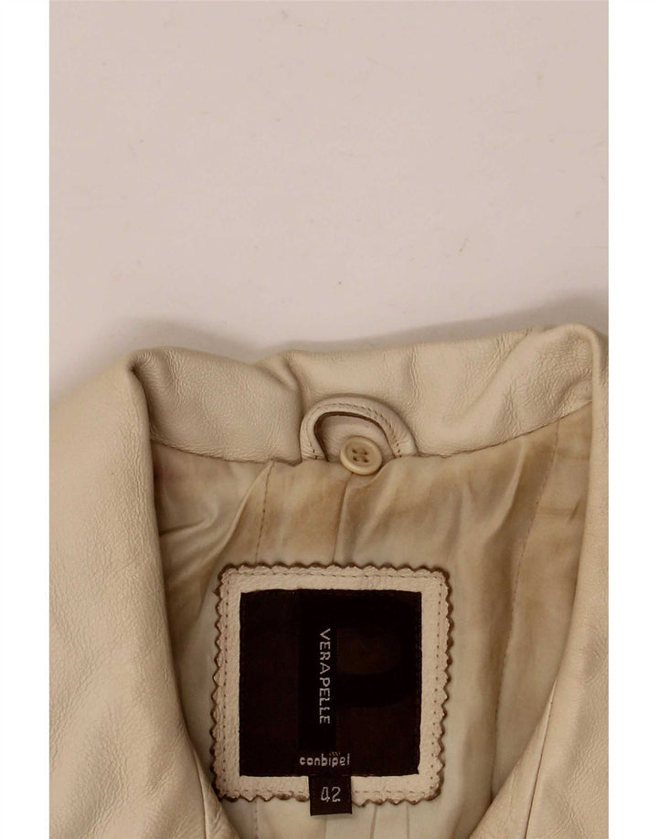 Conbipel Damen Lederjacke IT 42 Medium Beige