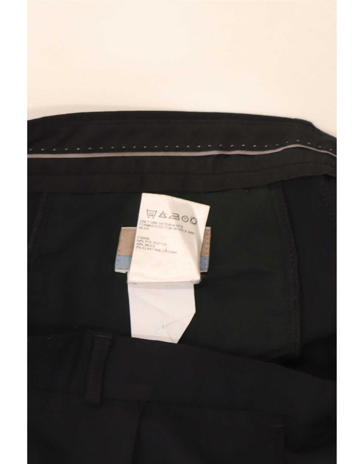 Marks & Spencer Herren-Anzughose mit Pegged-Anzug, W34, L31, marineblaues Polyester