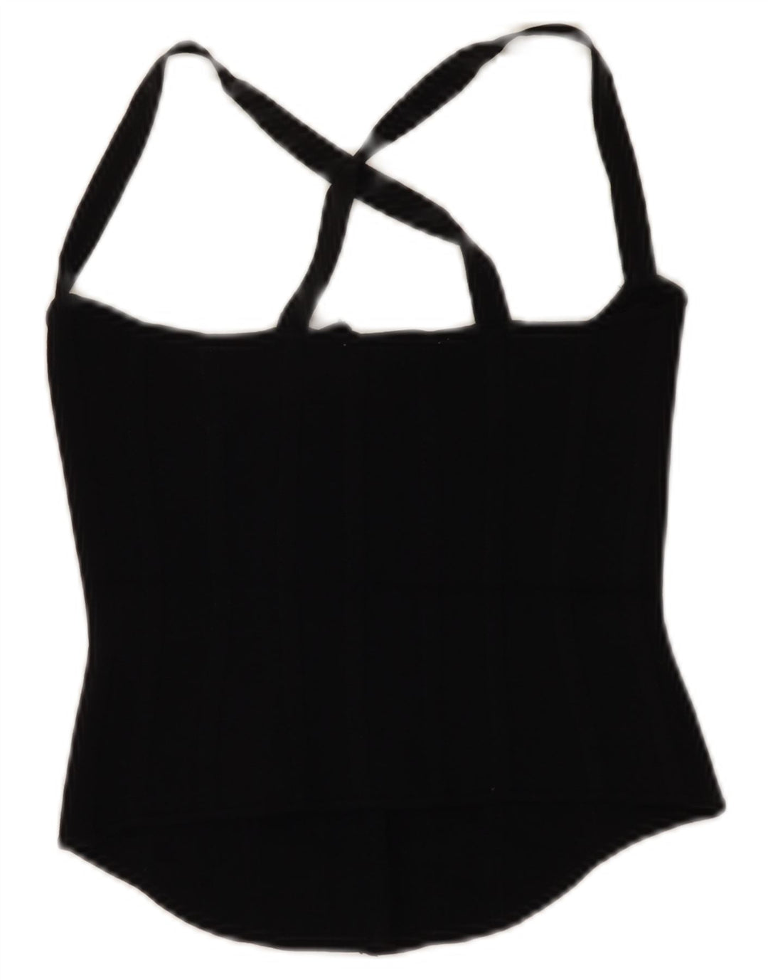 Zara Damen Crop Top UK 8 Small Schwarze Viskose