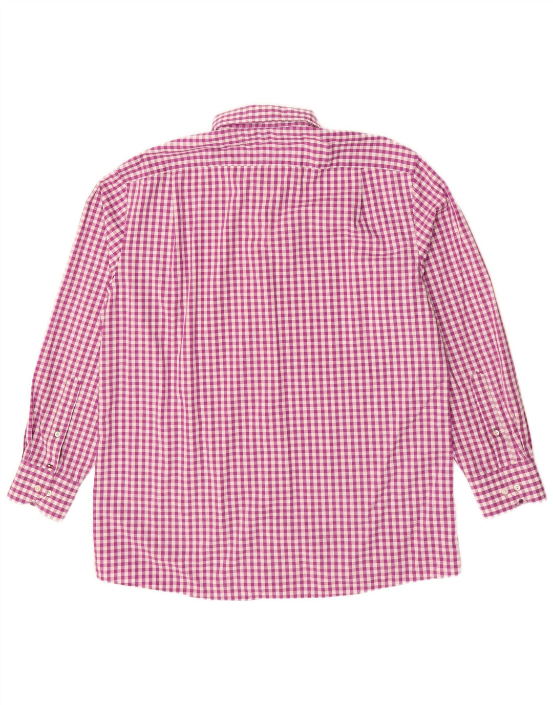 TOMMY HILFIGER Herrenhemd Größe 17 XL Lila Gingham Baumwolle