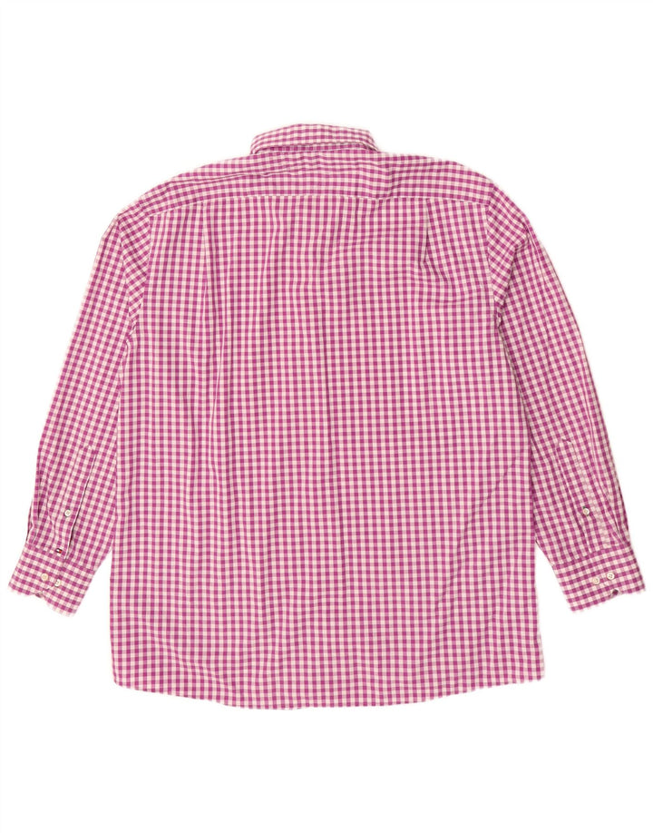 TOMMY HILFIGER Herrenhemd Größe 17 XL Lila Gingham Baumwolle