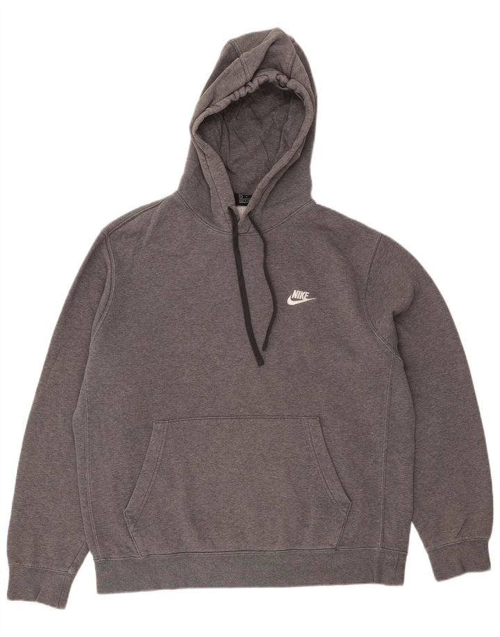 NIKE Herren-Kapuzenpullover, groß, grau gefleckte Baumwolle