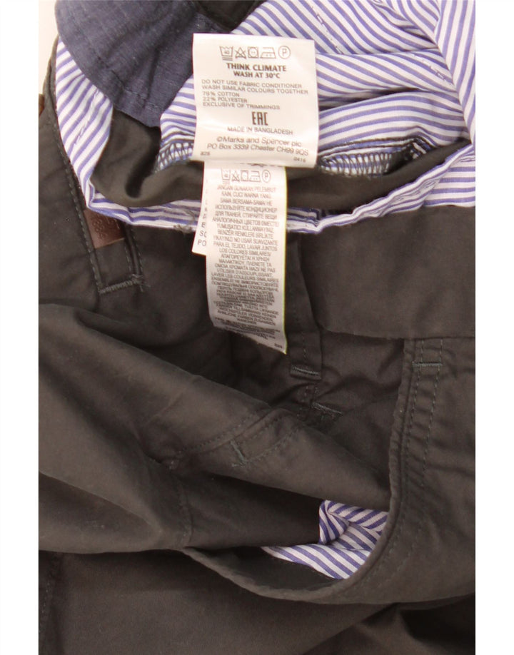 Marks & Spencer Herren-Chinohose mit normaler Passform, W36 L29, graue Baumwolle