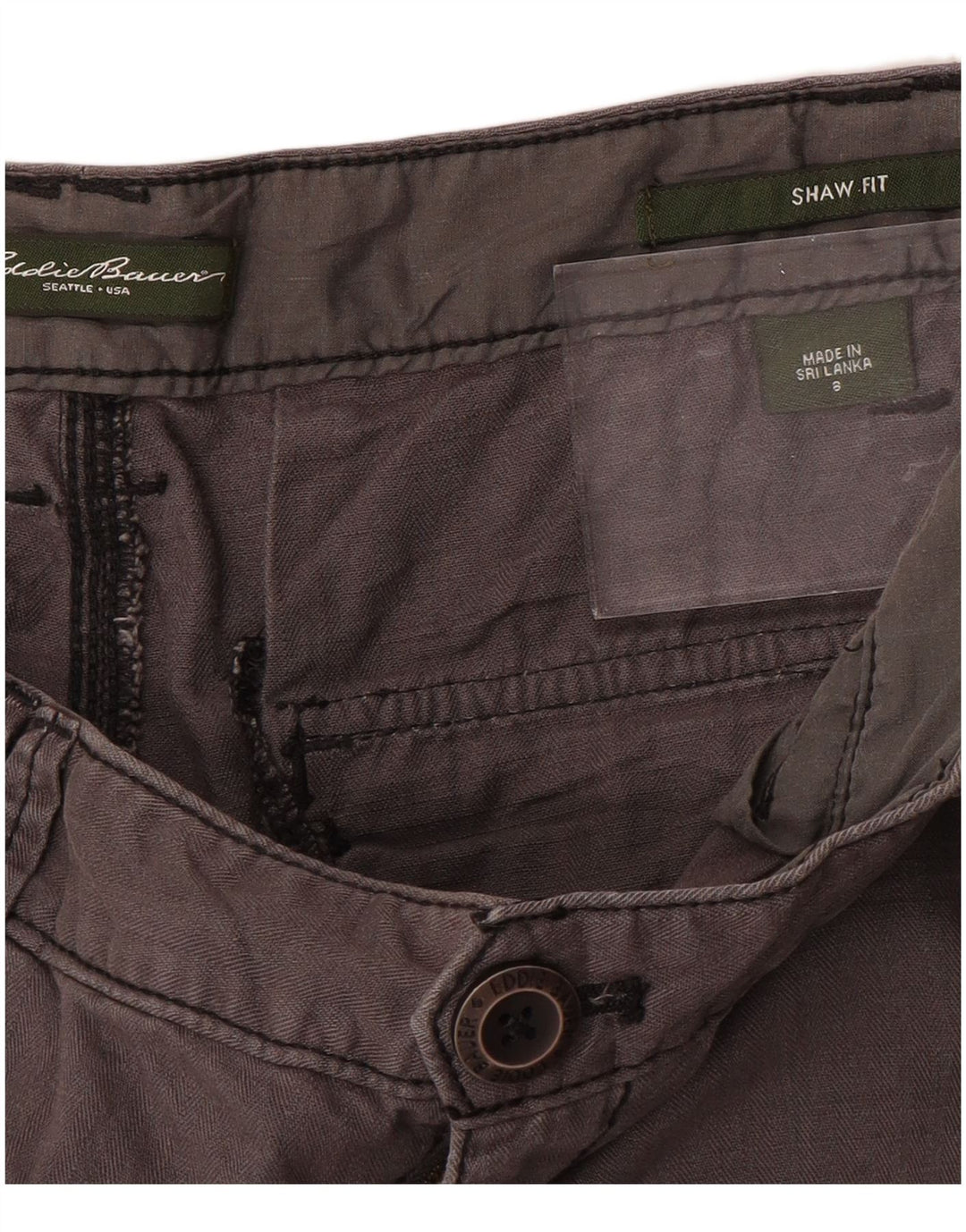 EDDIE BAUER Gerade geschnittene Damenhose US 8 Medium W32 L23 Grau