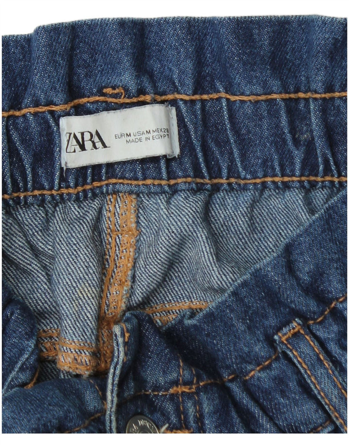 Zara Damen High Waist Tapered Jeans Medium W30 L27 Blau
