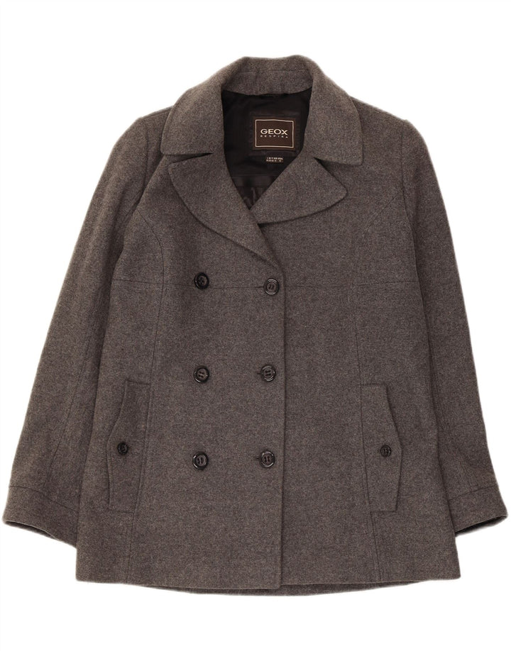 GEOX Damen Respira Pea Coat UK 12 Mittelgrau