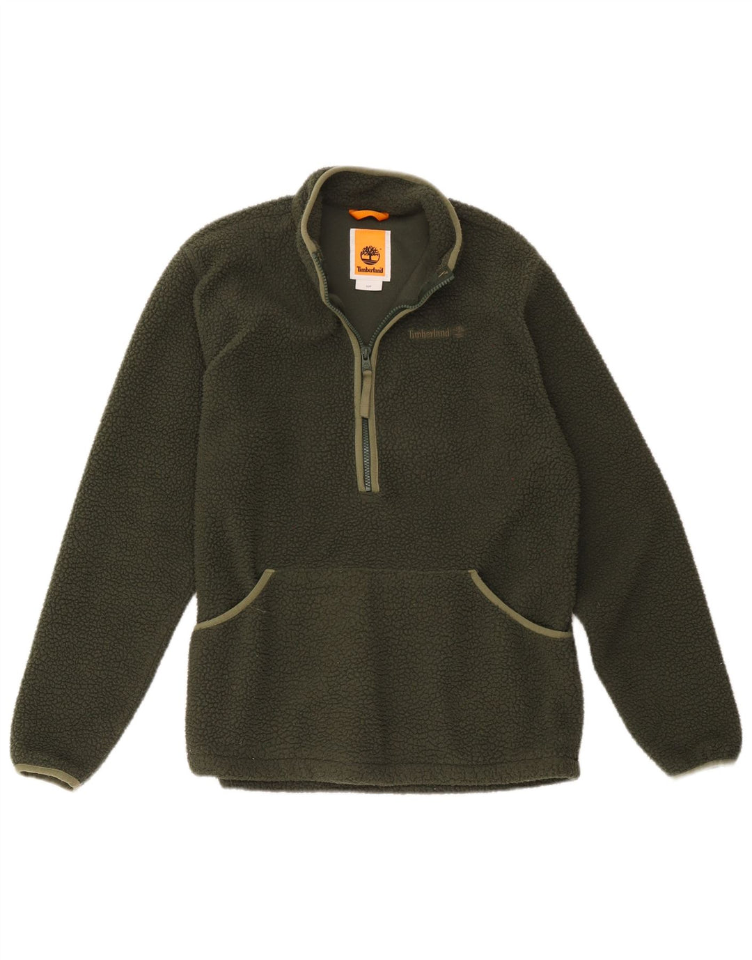 Timberland Herren-Fleecepullover mit Reißverschluss am Hals, klein, grün, Polyester
