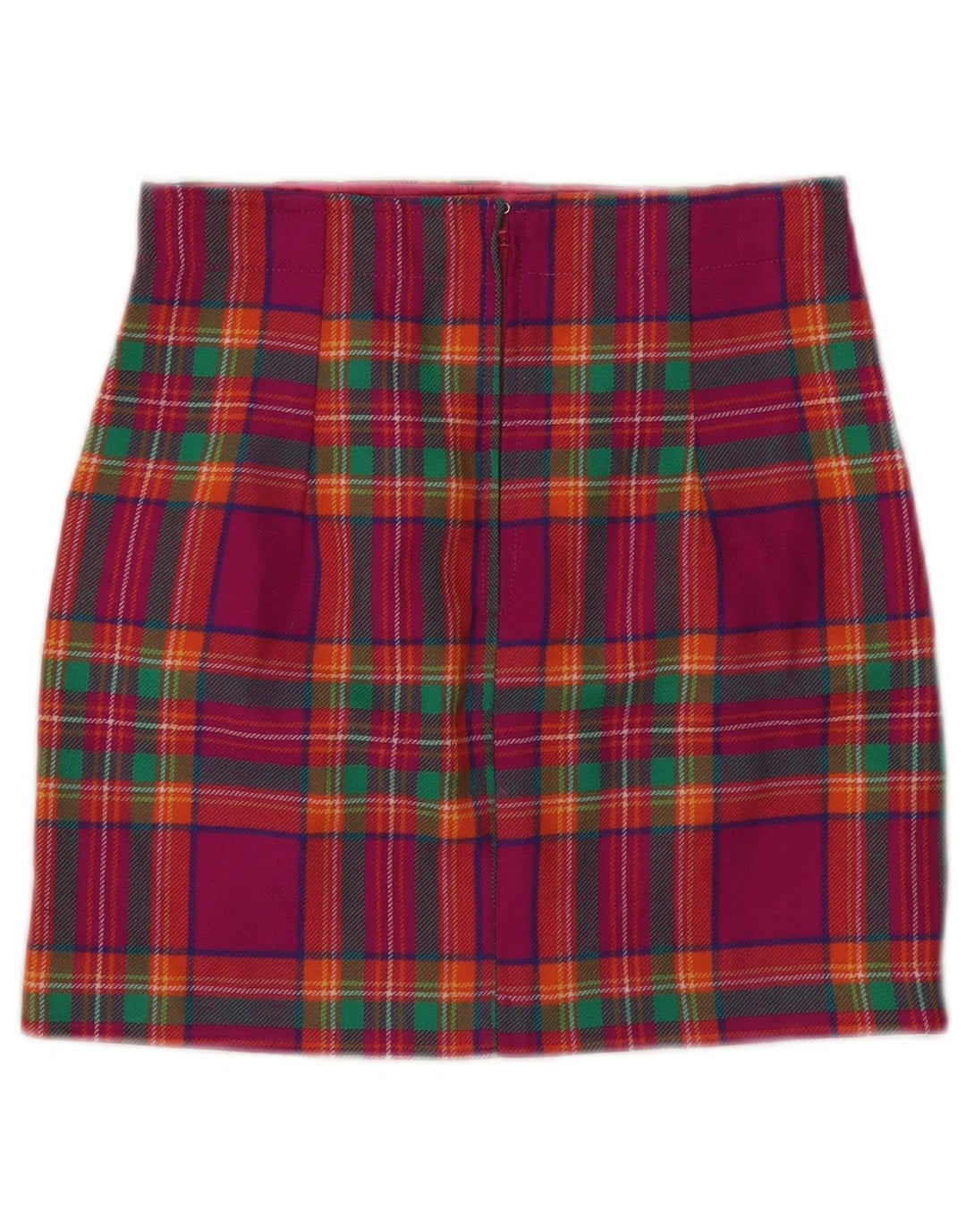 VINTAGE Damen Minirock W24 XS Pink Kariert