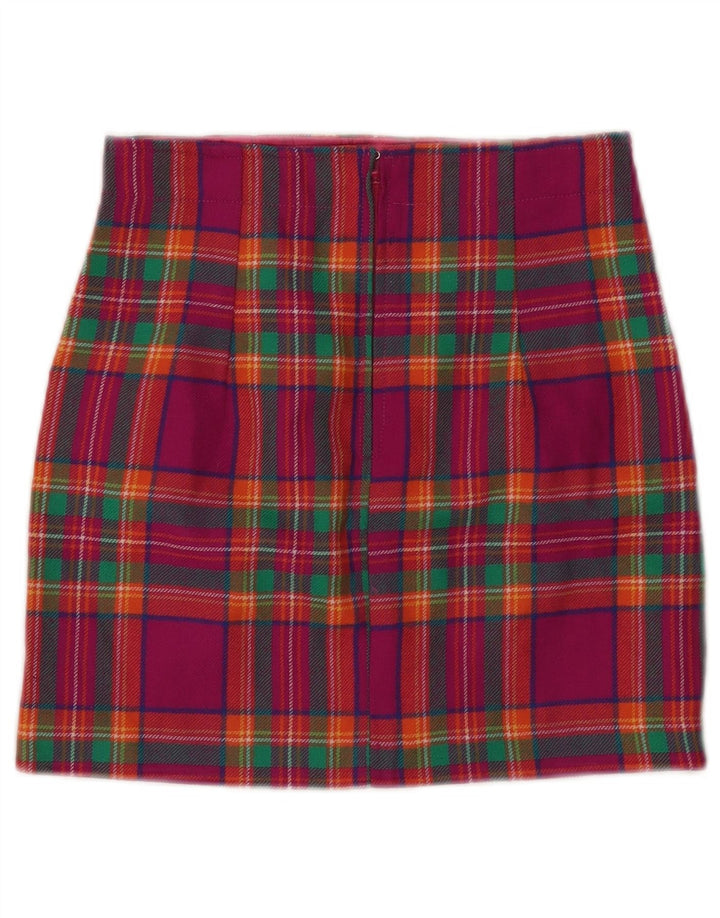 VINTAGE Damen Minirock W24 XS Pink Kariert