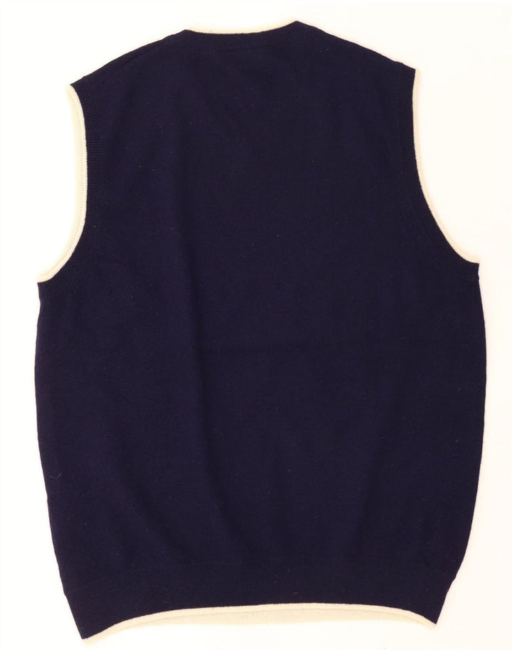 Belfe Herren-Weste-Tanktop UK 40 Mittelmarineblaue Lammwolle