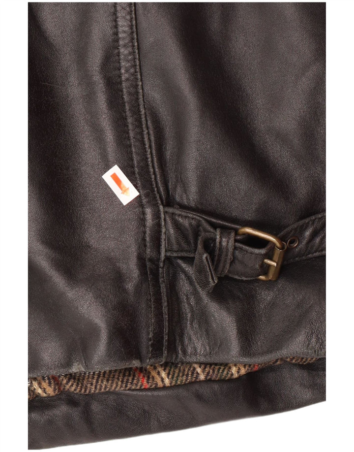 VINTAGE Herren Lederjacke IT 54 2XL Schwarzes Leder