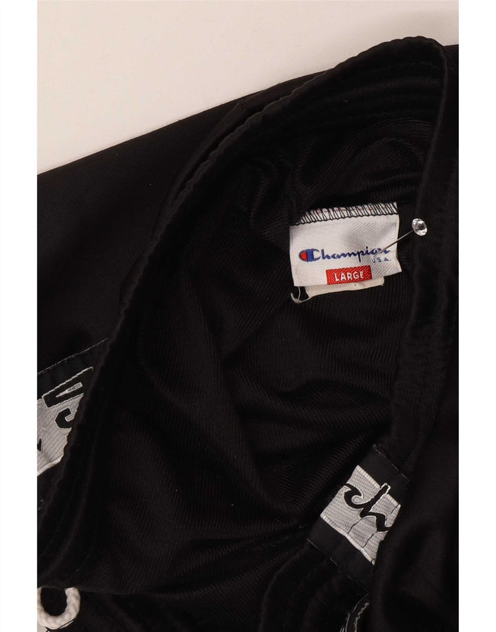 Champion Herren-Trainingshose mit Grafik, groß, schwarzes Farbblock-Polyester