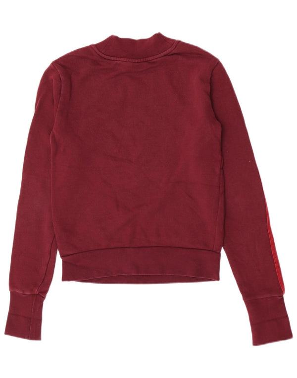 Adidas Damen Sweatshirt Pullover UK 8 Small Burgund Baumwolle