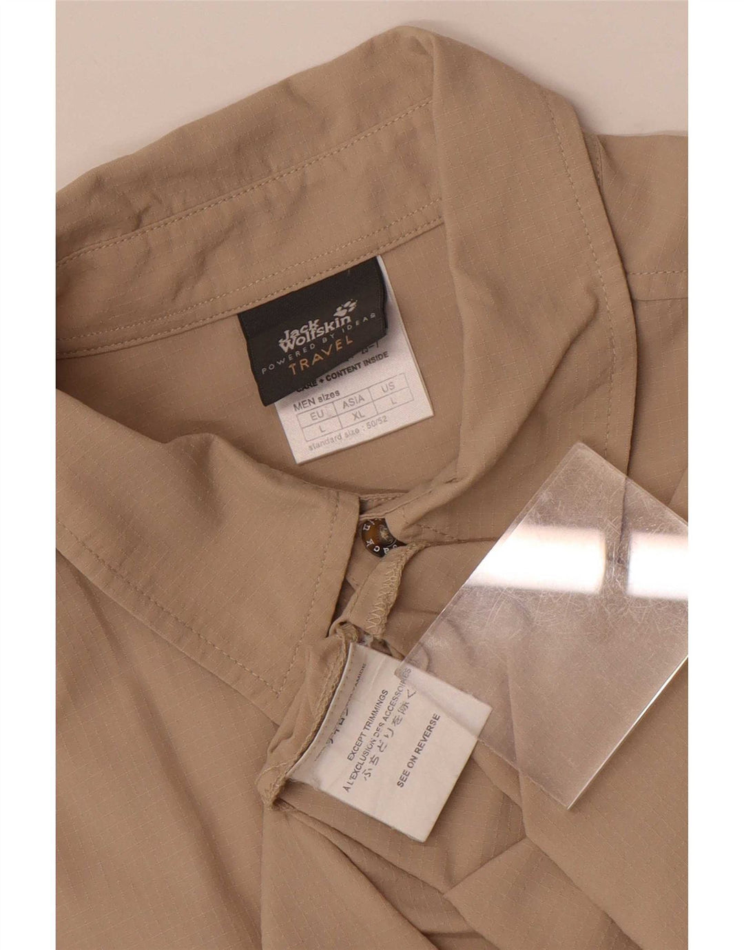 Jack Wolfskin Herren Kurzarmhemd Large Beige Polyamid