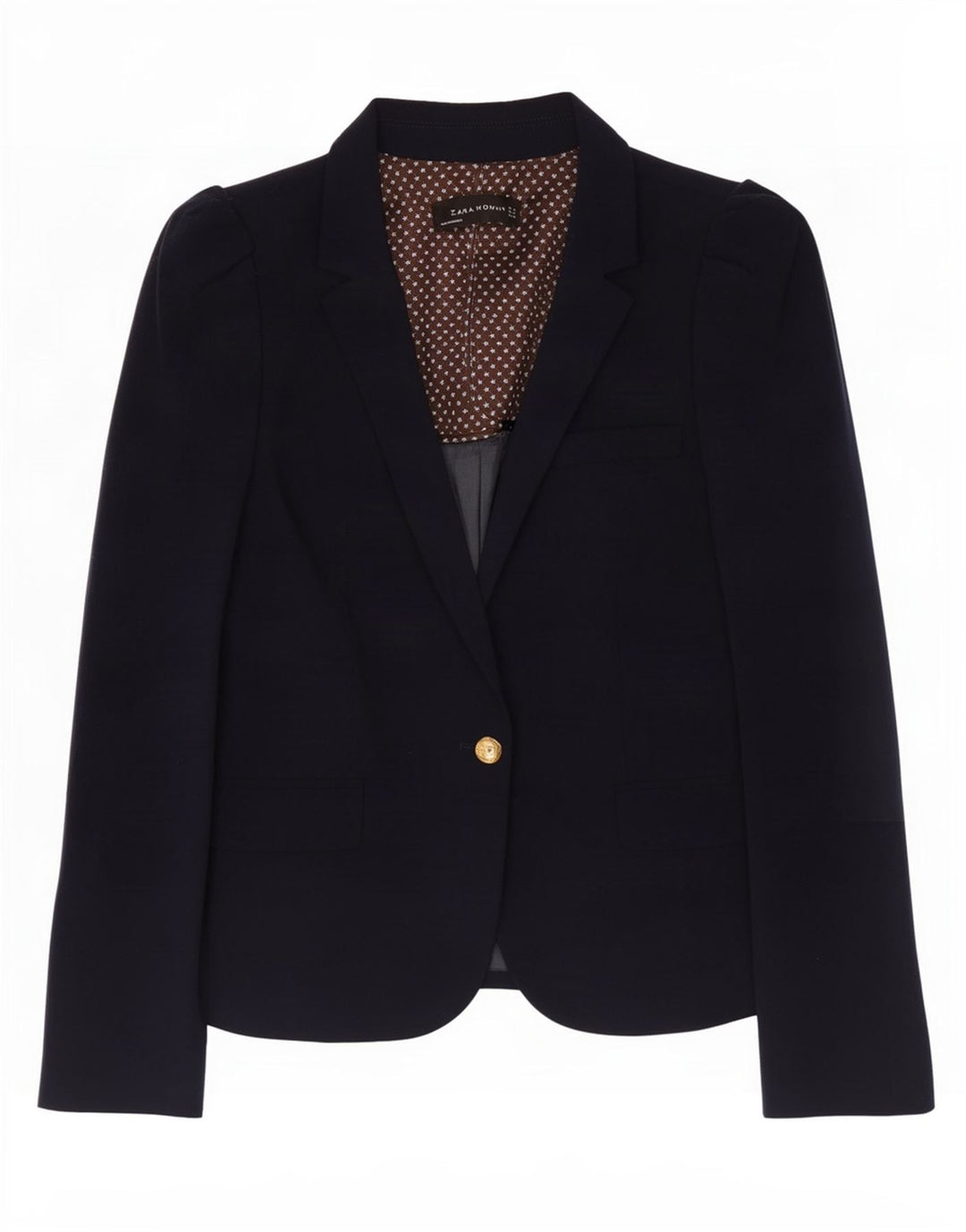 Zara Damen 1-Knopf-Blazerjacke UK 12 Mittelmarineblau