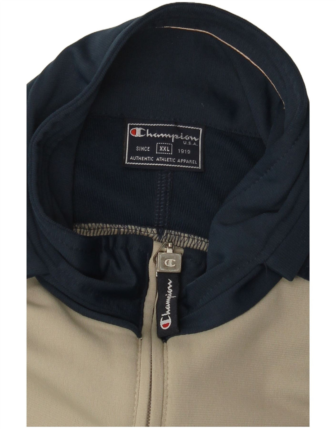 Champion Herren-Trainingsanzug-Oberteiljacke 2XL Beige Farbblock